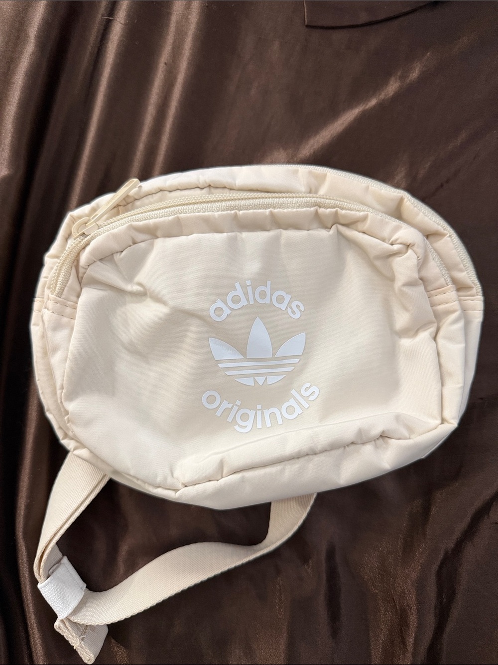 adidas Originals Cream Crossbody Waist Bag with White Trefoil